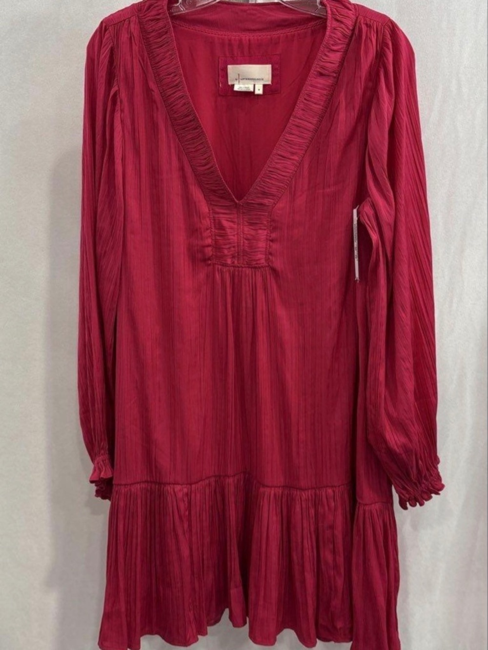 Anthropologie Magenta/Pink Shift Dress Sz Medium